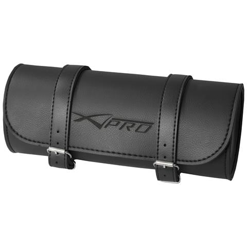Porta Attrezzi Chopper Custom Forcella Moto Porta Oggetti Nero Saddle Bag - Foto 1