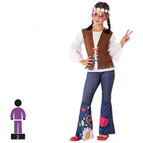 60099 - Costume Da Hippie 7-9, Da Ragazza, 60099, Multicolore, Da 7-9 Anni - Foto 1