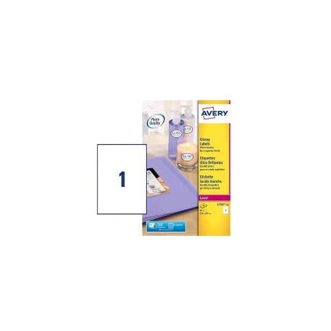 Etichette Permanenti A4 - 210x297 Mm Bianco Lucido Laser 1 Et. / foglio Conf. 40 Fogli - L7767-40 - Foto 2