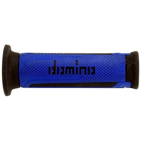 Coppia Manopole Modello Turismo In Gomma Bicolore Blu / Nero Per Moto Stradali / Scooter Lunhezza: 120 Mm Codice Prodotto A35041c4048c7-0 - Foto 1