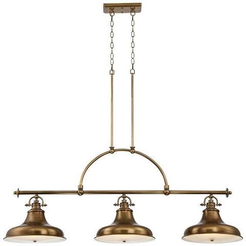 Lampadario A Sospensione A 3 Luci In Ottone Anticato, E27 - Foto 1
