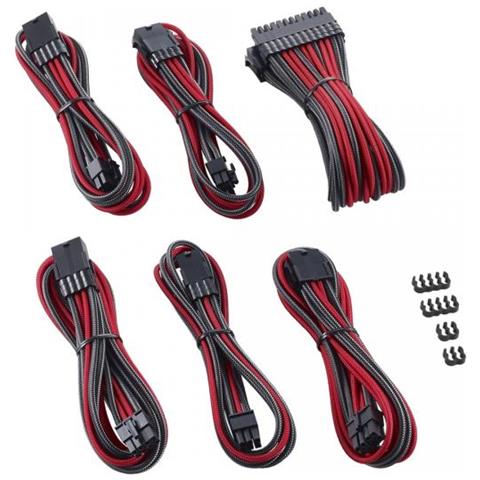 Pro Series Modmesh - Verlngerungskabelset - Geformt - Rot, Kohle (cm-pcab-bkit-nkcr-3pk-r)  - Foto 2