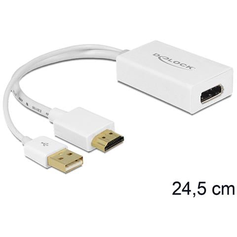 62496 HDMI-A, USB-A Displayport Bianco cavo di interfaccia e adattatore - Foto 2