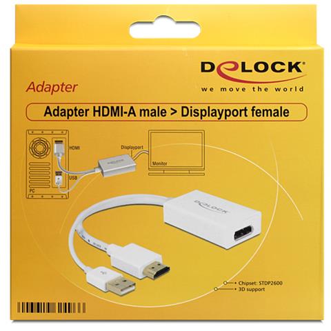 62496 HDMI-A, USB-A Displayport Bianco cavo di interfaccia e adattatore - Foto 1