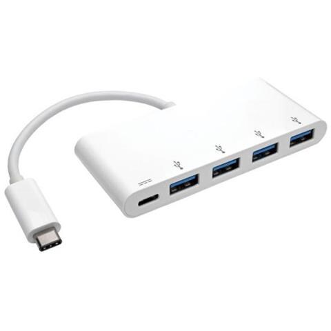 Tripp Lite U460-004-4a-c Hub Di Interfaccia Usb 3.2 Gen 1 [3.1 Gen 1] Type-c 5000 Mbit/s Bianco (4-port Usb Portable Hub - Foto 1