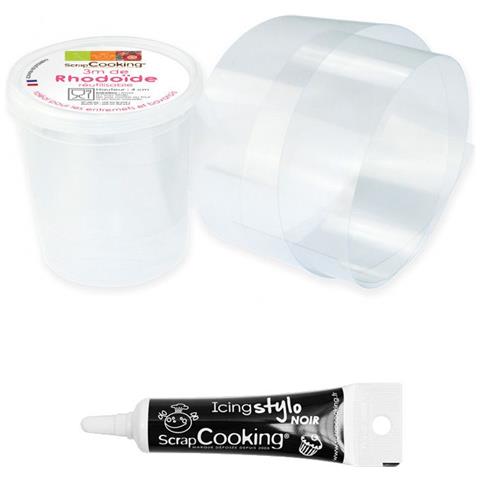 Nastro Rodoide Per Dolci 3 M X 4 Cm + Penna Per Glassa Nera - Foto 1