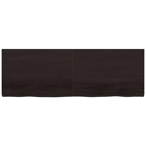 Ripiano Marrone Scuro 180x60x (2-6) cm Massello Rovere Trattato - Foto 9