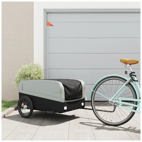 Rimorchio Da Bici Nero E Grigio 45 Kg In Ferro - Foto 1