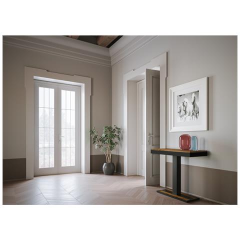 Consolle Allungabile 90x40/290 Cm Capital Evolution Telaio Antracite - Abete Tinto - Foto 1