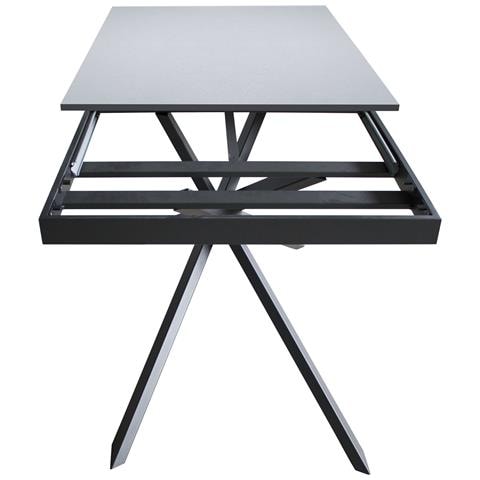 Tavolo Allungabile 90x120/180 Cm Ganty - Bordo In Tinta Telaio Antracite - Bianco Frassino - Foto 2