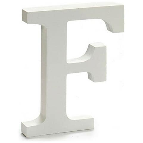 Lettera F Legno Bianco (1,8 X 21 X 17 Cm) (12 Unità) - Foto 2