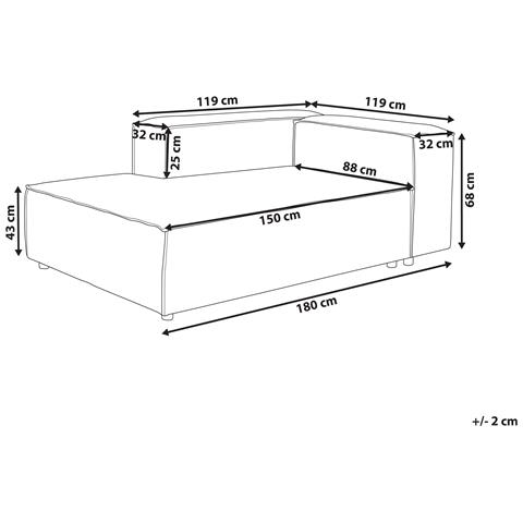 Chaise Longue Aprica Lino Sintetico Beige - Foto 2
