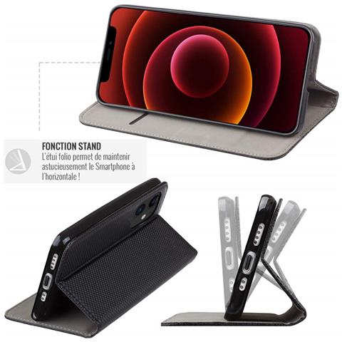 Custodia Folio Per Oppo Reno 8 5g Magnetica Funzione Supporto, Nero - Foto 3