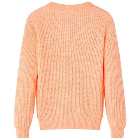 Maglione Da Bambina Lavorato A Mano Arancione Brillante 104 - Foto 2