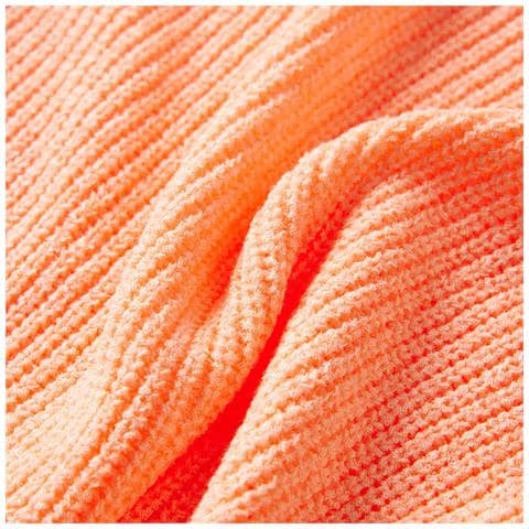 Maglione Da Bambina Lavorato A Mano Arancione Brillante 104 - Foto 7