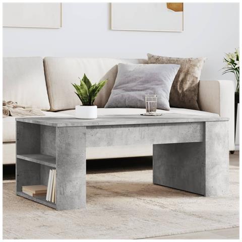 Tavolino Salotto Grigio Cemento 102x55x42 Cm Legno Multistrato - Foto 1