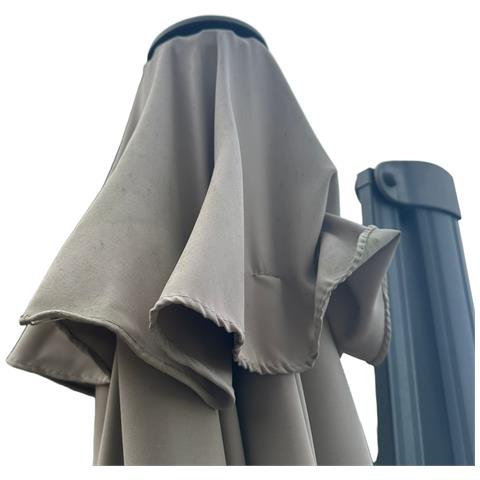 Ombrellone A Da Giardino A Palo Laterale In Alluminio Con Telo Tondo Ø350 Cm In Poliestere Premium Beige - Foto 2