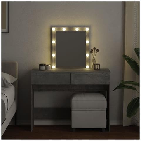 Toeletta Con Led Grigio Cemento 100x40x130 Cm - Foto 3