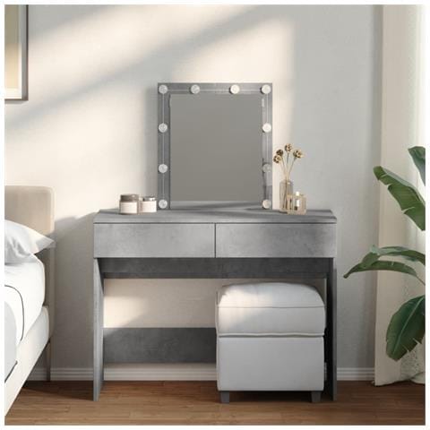 Toeletta Con Led Grigio Cemento 100x40x130 Cm - Foto 1