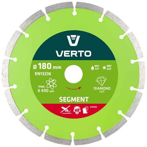 Disco Diamantato 180 X 22,2 Mm, Segmentato - Foto 1