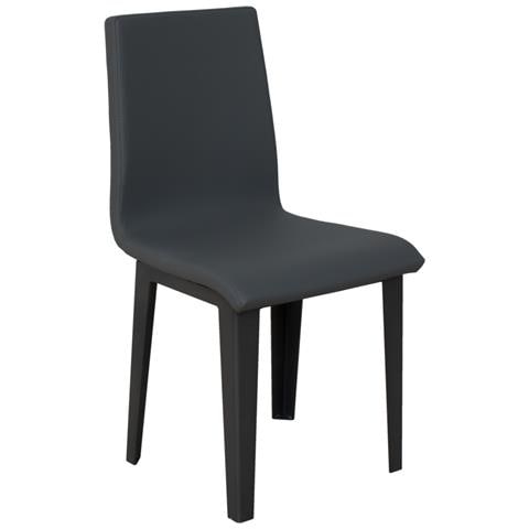 Sedia Armida Gambe Antracite Cuscino Grigio 11 (gambe Coniche) - Foto 1