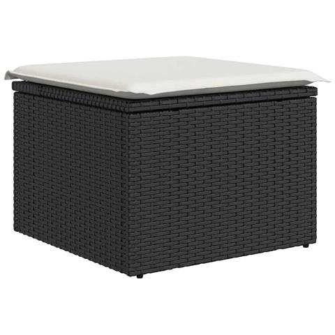 Set Divani da Giardino 5 pz con Cuscini in Polyrattan Nero - Foto 2