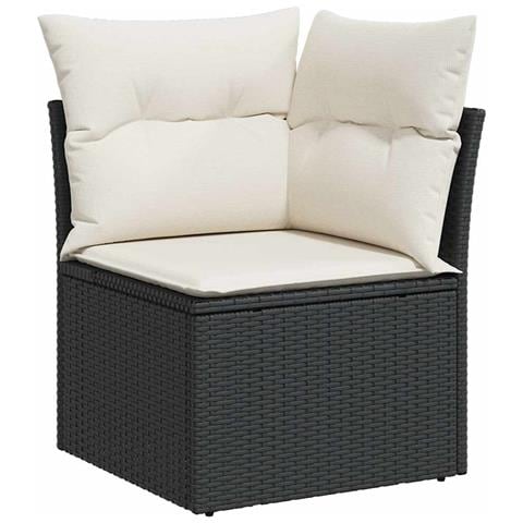 Set Divani da Giardino 5 pz con Cuscini in Polyrattan Nero - Foto 10