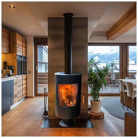 Stufa A Legna Con Supporto 8,2 Kw - Foto 4