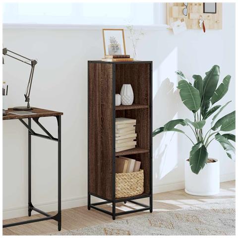 Libreria Rovere Marrone 33,5x33x107,5 Cm In Legno Multistrato - Foto 3
