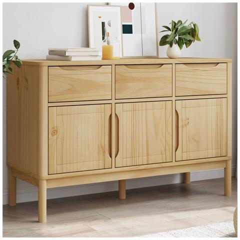 Credenza Floro Marrone Cera 114x43x74 Cm In Legno Di Pino - Foto 1