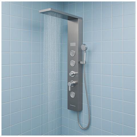 Colonna Pannello Doccia Shine-1 Cromo 4 Funzioni Luce Display Temperatura Cromo - Foto 1