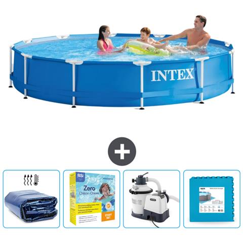 Piscina Fuori Terra - In Giro - 366x366x76 Cm - Blu - Include Accessori Coordinati Cb67 - Foto 1