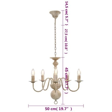 Lusso Casadino - Candelabro Stile Anticato Bianco 5 Lampadine E14 - Foto 6