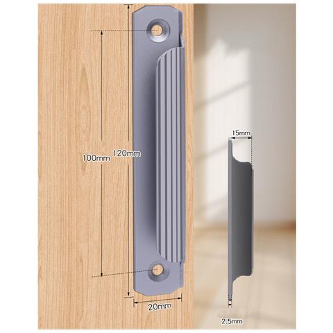 4 Maniglie Per Mobili - Montaggio Superficiale Grey - Foto 6