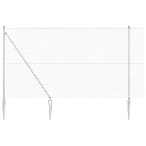 Recinzione in Rete Saldata con 13 Pali a Punta 1.6x25 m Acciaio Zincato - Foto 1