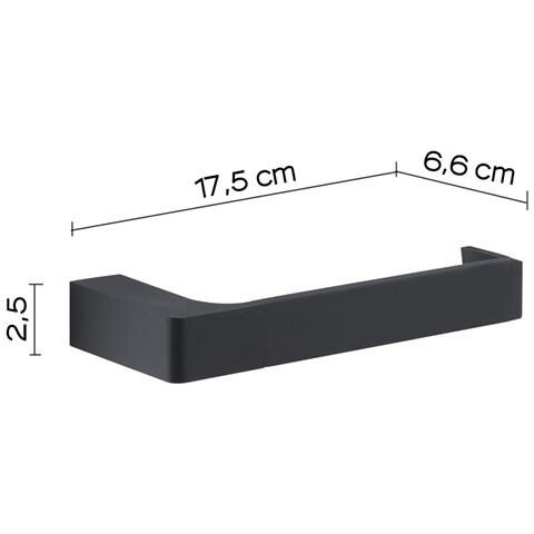 Portarotolo Da Muro In Ottone E Cromall Pi24 Serie Pirenei Nero Opaco - Foto 2