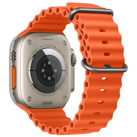 Cinturino Fa12 Silicone Per Apple Watch 1-2-3-4-5-6-7-8-9 Se Ultra 42-44-45-49mm Orange - Foto 1