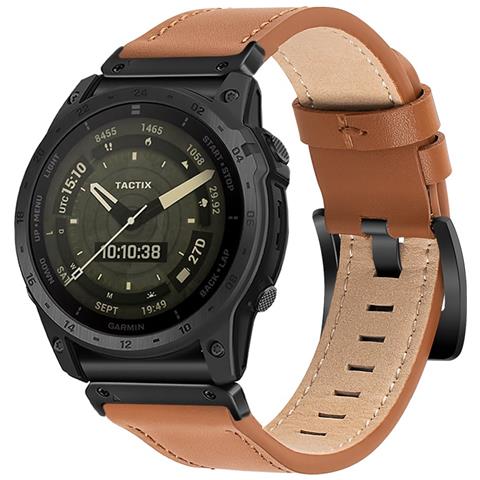 Cinturino In Vera Pelle Stile Retrò Compatibile Con Garmin Fenix 8/fenix 7x /fenix 3 Brown 20 Mm - Foto 2