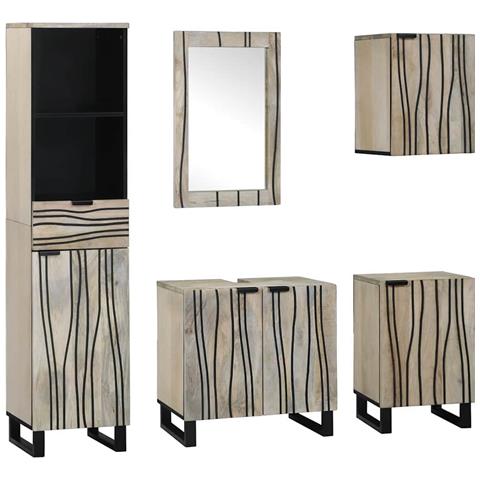Set di mobili per il bagno 5 pcs Marrone noce 38 x 33 x 160 cm - Foto 1