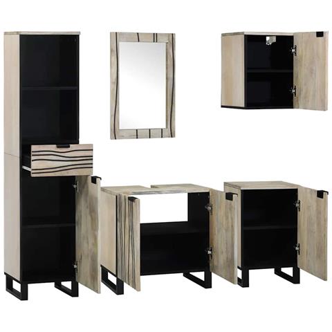 Set di mobili per il bagno 5 pcs Marrone noce 38 x 33 x 160 cm - Foto 2