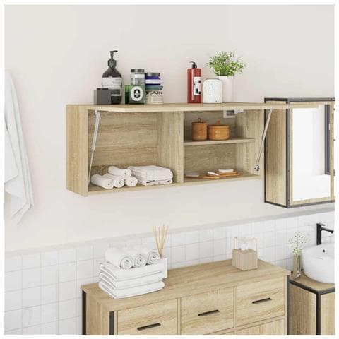 Mobile da Bagno Rovere Sonoma 100x25x40 cm in Truciolato - Foto 2