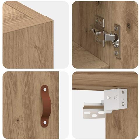 Armadietto a muro rovere artigianale 60 x 31 x 60 cm - Foto 9