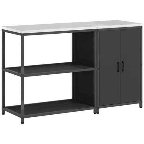 Set di Stoccaggio per Cucina 2 pcs Nero 150 x 50 x 92 cm - Foto 1