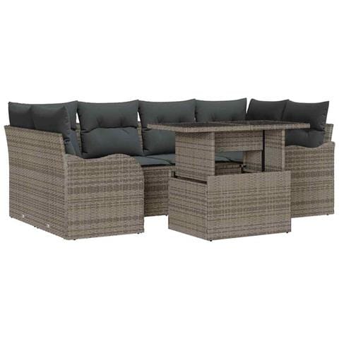 Set Divano da Giardino 7 pcs Grigio 100 x 55 x 73 cm - Foto 1