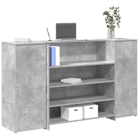 Banco Reception Grigio Cemento 180x50x103,5cm Legno Multistrato - Foto 2