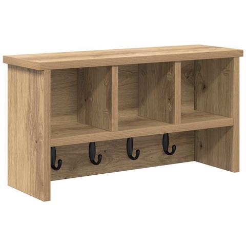 Appendiabiti a muro rovere artigianale 50 x 16 x 26 cm - Foto 1