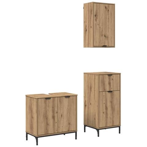 Set di mobili per il bagno Plaid 3 pcs rovere artigianale - Foto 1
