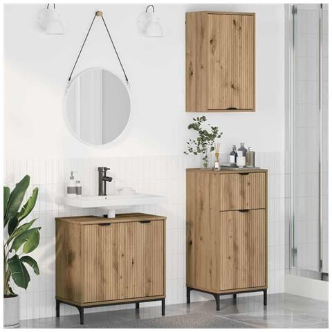 Set di mobili per il bagno Plaid 3 pcs rovere artigianale - Foto 2