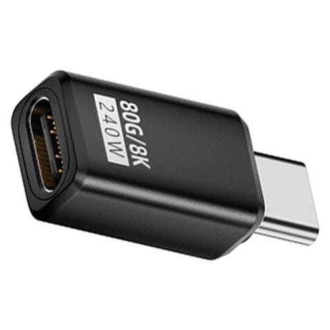 Adattatore Usb-c Femmina A Maschio 240w 80gbps - Connettore Dritto (confezione Da 2) Black - Foto 2