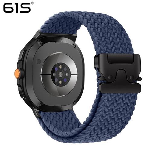 Cinturino Elastico Intrecciato In Nylon Da 40/44 Mm Con Fibbia A Paracadute Compatibile Con Samsung Galaxy Watch 8 Classic Blue - Foto 2